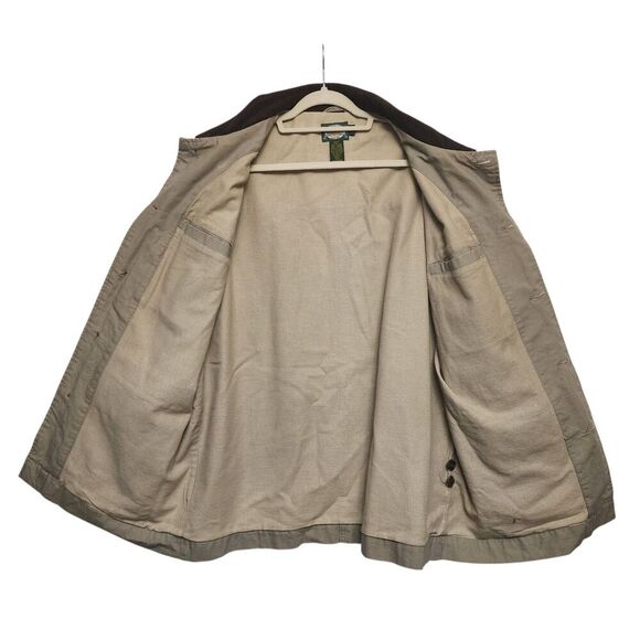 Cabela's 100% Cotton Buttoned Outdoor Jacket Size Large Corduroy Collar & Cuff - Picture 3 of 10
